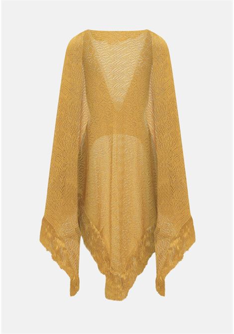 Mantella da donna oro giallo con fili dorati e trama bucata SIMONA CORSELLINI | P24CPSLO02-01-C03300150666